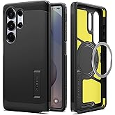 Spigen Tough Armor (Ai) MagFit Designed for Galaxy S25 Ultra Case [Kickstand] [Fast Wireless Charging] (2025) - Black
