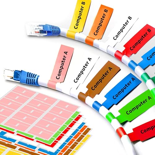 Wmiwulien 8 Sheet 240 Pcs Cable Labels for Management, Colorful ...