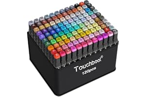 Touchbool 120 Color Alcohol Markers,Dual Tip Art Marker Pen, Classic Series Alcohol Felt Permanent Markers, Animation Art Ske