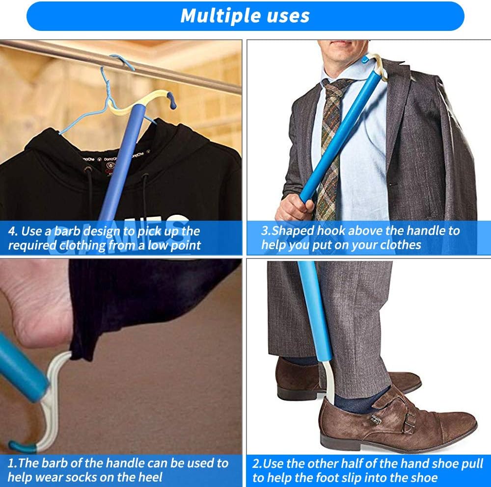 Dressing Stick Aid and Shoe Horn, 2-in-1 Tool,for Disability Aid for Daily Independent Living: Health & Personal Care