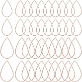 80Pcs Earring Hoops for Jewelry Making,Hypoallergenic Teardrop Earring Findings Open Bezels Linking Rings Earrings Beading Hoop Bulk for DIY Craft Necklace Earrings Making Supplies(2 Sizes,Rose Gold)