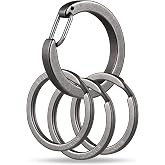 TISUR Titanium Keychain Rings,Carabiner Dog Tag Key Chain Rings