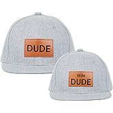 Father Son Matching Hats, Dude, Little Dude Snapback Set Adjustable Men's Hat, Gift for Dad