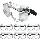 AmaStep Safety Goggles 6 Pack - Anti-Fog Protective Safety Glasses - Clear Lens Adjustable Soft Lightweight Protection Eyewear