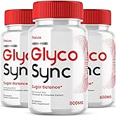 (3 Pack) Glyco Sync Blood Balance Capsules, GlycoSync Glycogen Support Supplement Pills, Glucosyn Joint Restore Formula Glicosync Suger Maximum Strength Advanced Syn Pressure Reviews (180 Capsules)