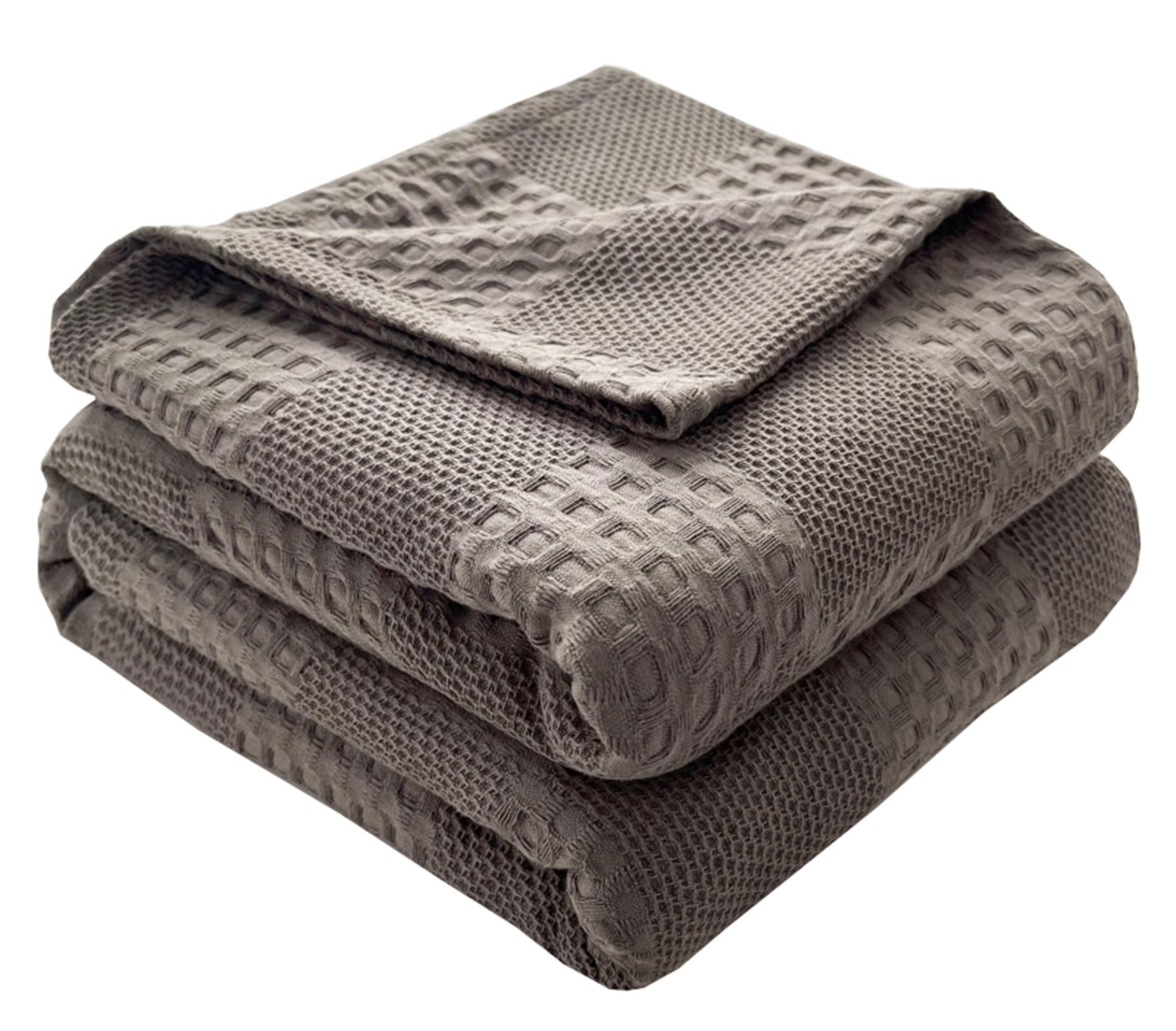 Hayisugal Bedspread, 100% Cotton, Cuddly Blanket, Lightweight Blanket in Waffle Look, Soft Throw Blanket, Bed, Sofa Throw, Living Room, Bedroom, Summer Blanket, Cotton Blanket, Dark Grey, 200 x 230 cm
