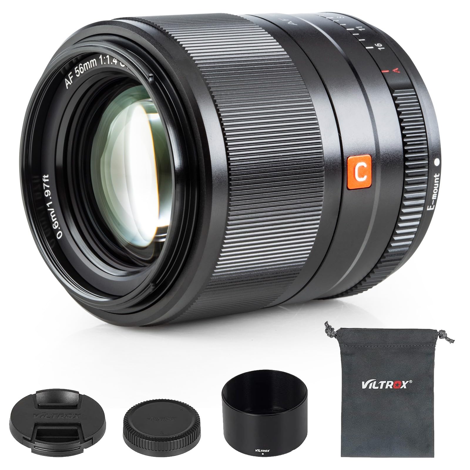 VILTROX 56mm F1.4 f/1.4 E-Mount APS-C Autofocus Prime Lens for Sony A6500 A6300 A6000 A6400 A6100 A5100 A6600 A7 A7R A7C A7II A7RII A7SIII A7III A7RIII A7RIV A9