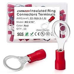 Chanzon 50pcs Ring Terminals - M8 5/16" inch
