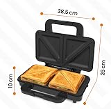 Innoteck Deep Fill 2 Slice Sandwich Toaster 900W Ceramic Plates Black Chrome view 9