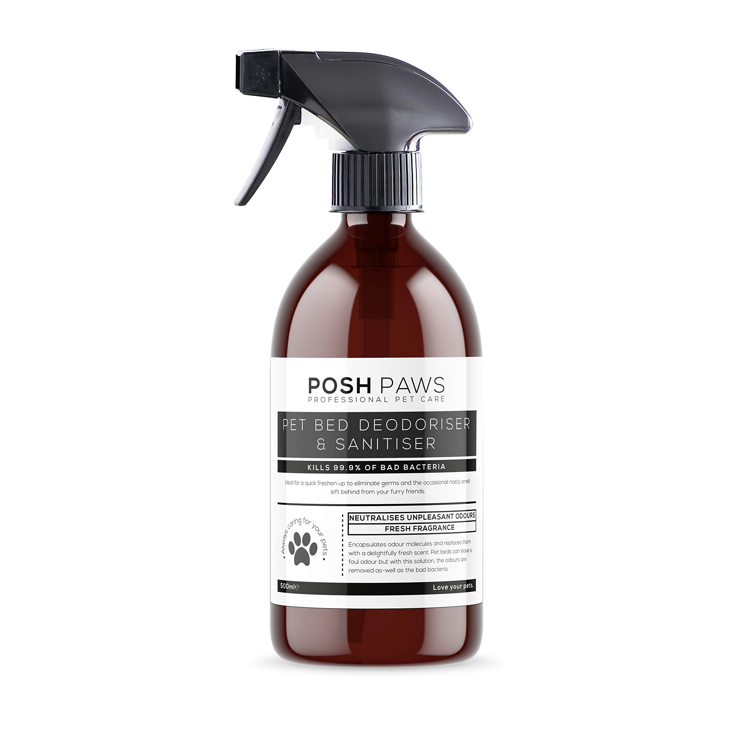 Posh Paws Pet Bed Cleaner Deodoriser & Sanitiser, 500ml, clear