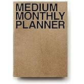 JSTORY Medium Monthly Planner Lays Flat Undated Year Round Flexible Cover Goal/Time Organizer Thick Paper Eco Friendly Custom