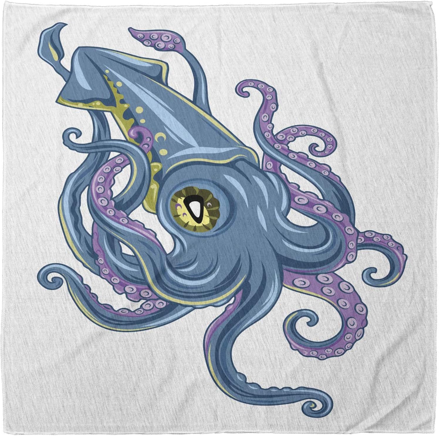 Amazon Com Lunarable Kraken Bandana Squid Cartoon Design Fish Unisex Head And Neck Tie Clothing