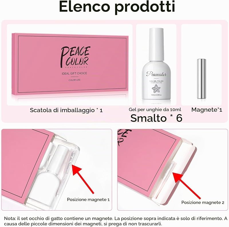 Smalto Semipermanente Unghie 10ML, Rosa Bianco Series 6 Colori Smalti Semipermanenti per Unghie Soak Off UV/LED Gel Polish per Principiante Smalto Gel Professionali Kit Manicure Regalo