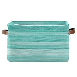 Teal Turquoise Green Wood Storage Basket Teal
