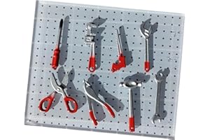8 Pieces 1/64 Scale Garage Tools Set with Pegboard for Architecture Model Mini Auto Shop Repair Tools Diorama Accessories- Re