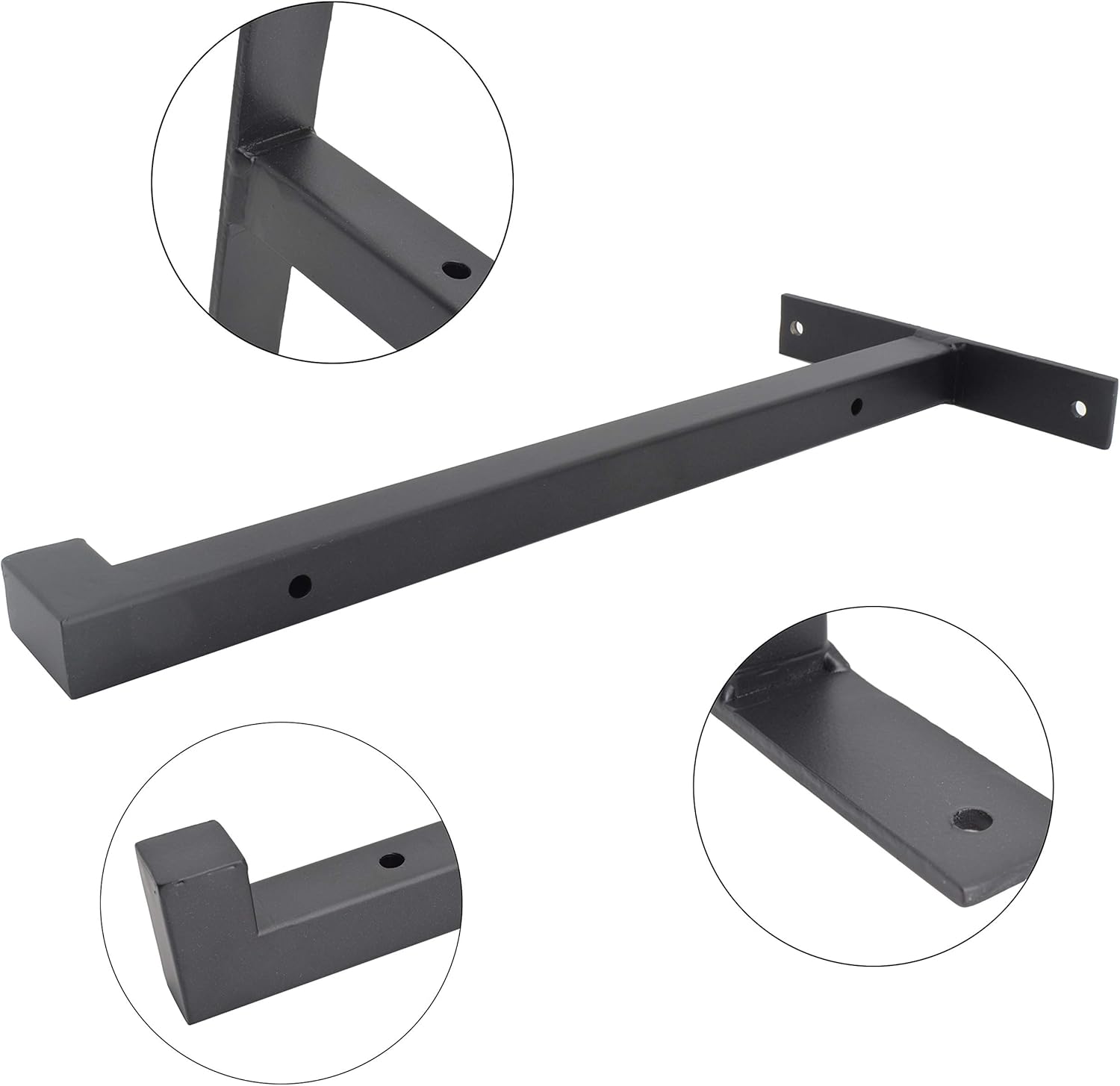 OVOV 2 Pcs Steel Heavy Duty Shelf Brackets Wall Mounted Industrial Metal Shelf Supports Matte Black 12 Inches: Home Improvement