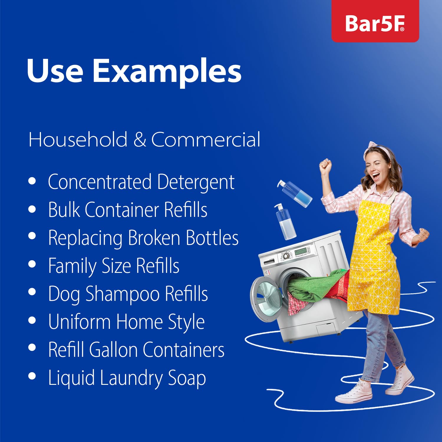 Bar5F Pump Bottle 32-Ounce 1-Liter Empty for Shampoo Conditioner Body Wash Lotion BPA-Free Crystal-Clear (Pack of 1)