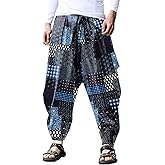 ONTTNO Men's Harem Pants Loose Stretchy Waist Casual Hippie Trousers