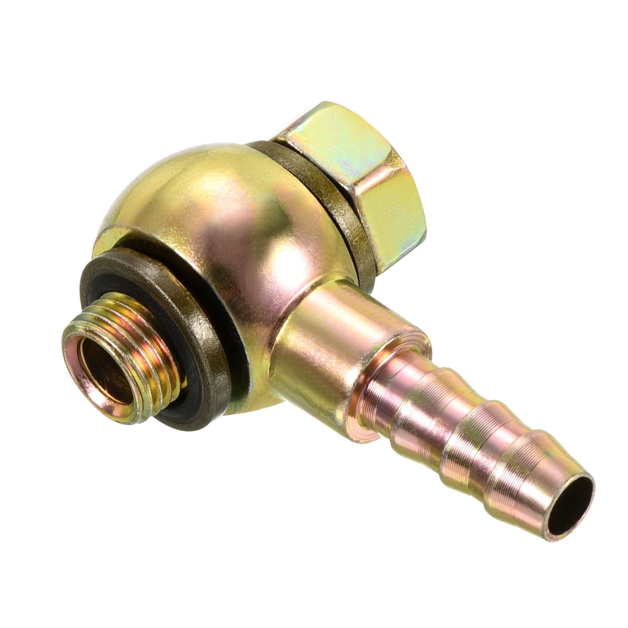 PATIKIL Hose Barb Fitting Elbow 8mm Barbed M10x1 Male Thread, Steel Pipe Adapter Connector