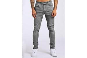 Men's Slim Fit Light Wash Jeans Stretch Casual Streetwear Distressed Straight Leg Denim Pants Soft Comfortable Daily Wear
