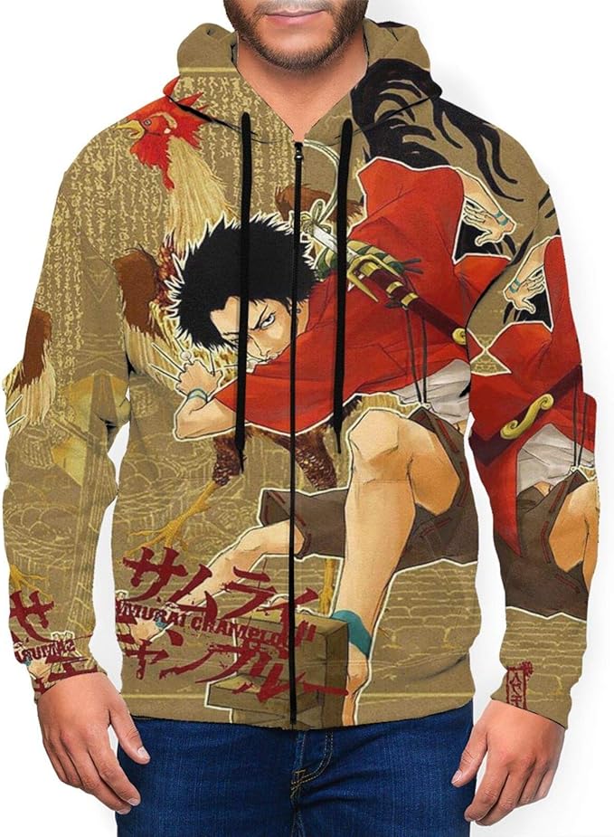 Samurai Champloo Men's Pullover Sweatshirt Hoodies, Zipper 3D Hooded Pullover: Amazon.ca 