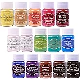 Mica Powder Set - 15 Colors Pearlescent Powder Natural Cosmetic Grade Pigment for Epoxy Resin, Soap Making, Lip Gloss, Bath Bomb and DIY Craft, 10g/0.35oz Each