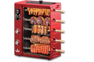 FOGO SERIES Rotisserie Gas Grill 5-Skewers by Brazilian Flame® Oven Grill Roaster with Auto Rotating Skewers for Rotisserie Chicken Brazilian Style BBQ and Churrasco, Shawarma Machine 2026 Series Red
