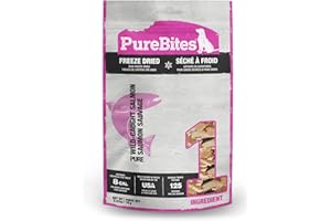 PureBites Salmon Freeze Dried Dog Treats, 1 Ingredient, Made in USA, 2.47oz