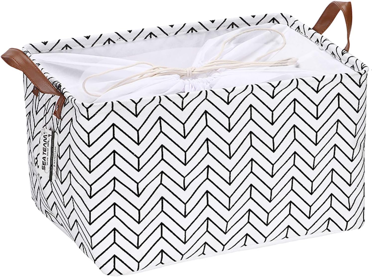 Sea Team Moroccan Pattern Canvas Fabric Storage Basket Collapsible