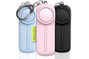 Weten Personal Safety Alarm Keychain - 3 Pack 130dB Siren, LED Light, Panic Pin – Compact Self-Defense Device and Emergency Whistle Alternative for Women, College, Travel, and Night Walk Protection