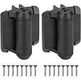 Heavy Duty Self Closing Gate Hinges with Safety Cap,Pool Gate Hinges with Alignment Legs No Rust and Adjustable Fence Hinges Kit for Outdoor Metal Gate,Vinyl Gates,Wood Gate,Black,2 Count