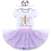 IDOPIP Butterfly 1st Birthday Outfit Baby Girl Sequin Butterfly Romper Tutu Skirt Headband Costume for Cake Smash Photo Shoot