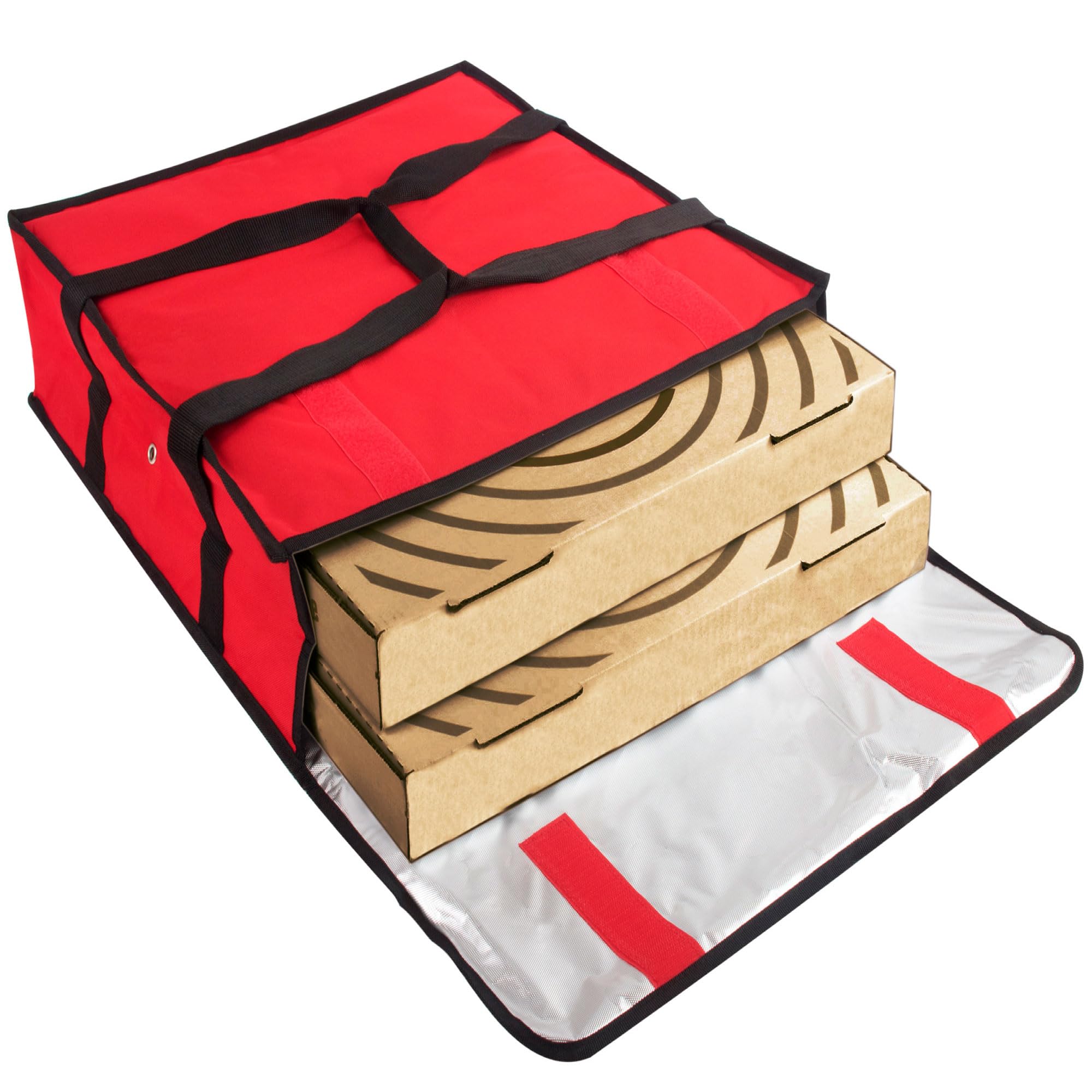 Photo 1 of Trail maker Pizza Bags for Delivery Insulated Bag 2 Pizza Food Delivery Bag 20x20x6 Food Bag for Personal and Professional Use (Red)