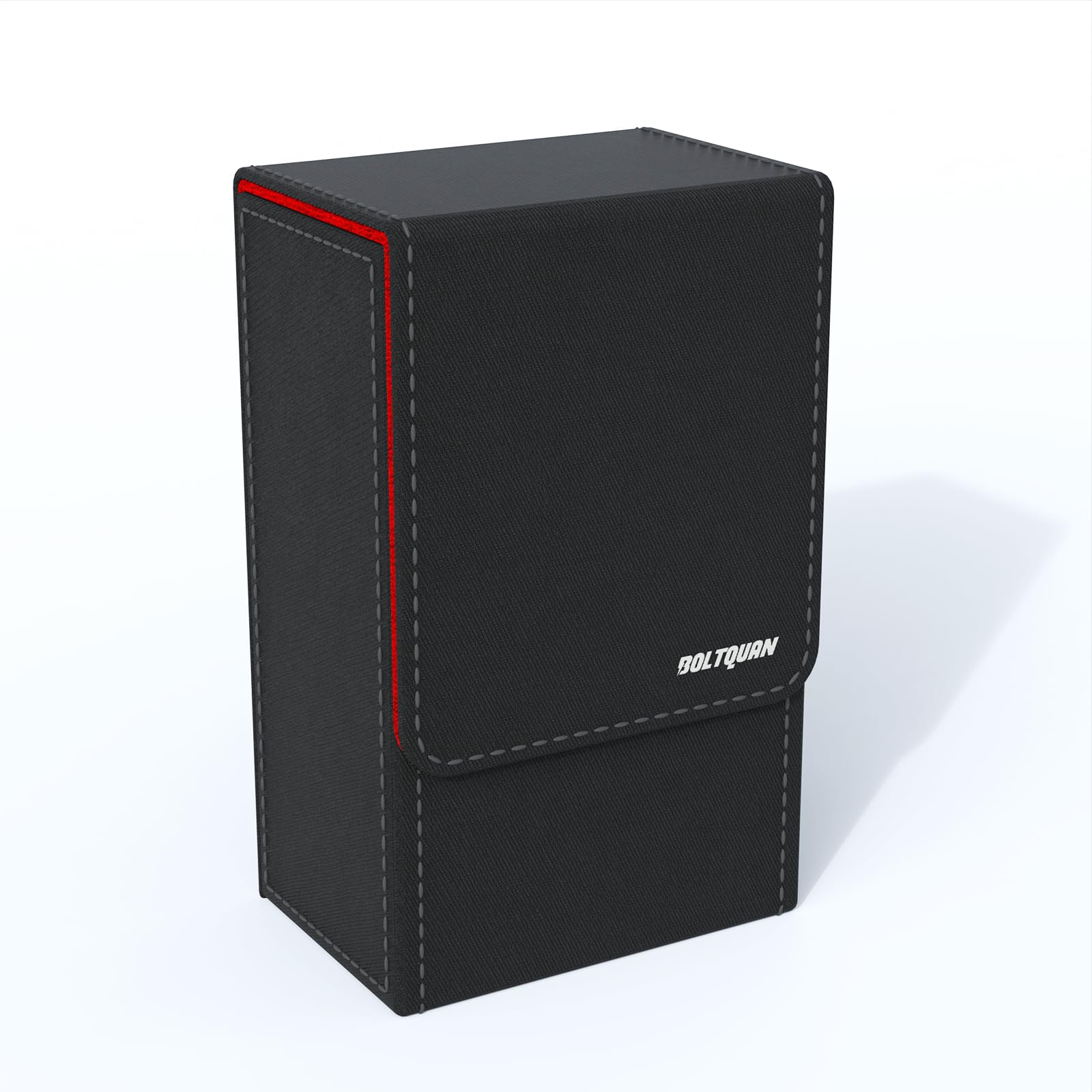 Black Tarot Card Holder with Red Interior; Fold Top Tarot Card Box Case with Magnetic Lid Closure; Fits Standard Tarot Card Deck; Holder Measures Standard Size 5.39 x 3.38 x 2 In (137*86*51mm) (Red) — image 1