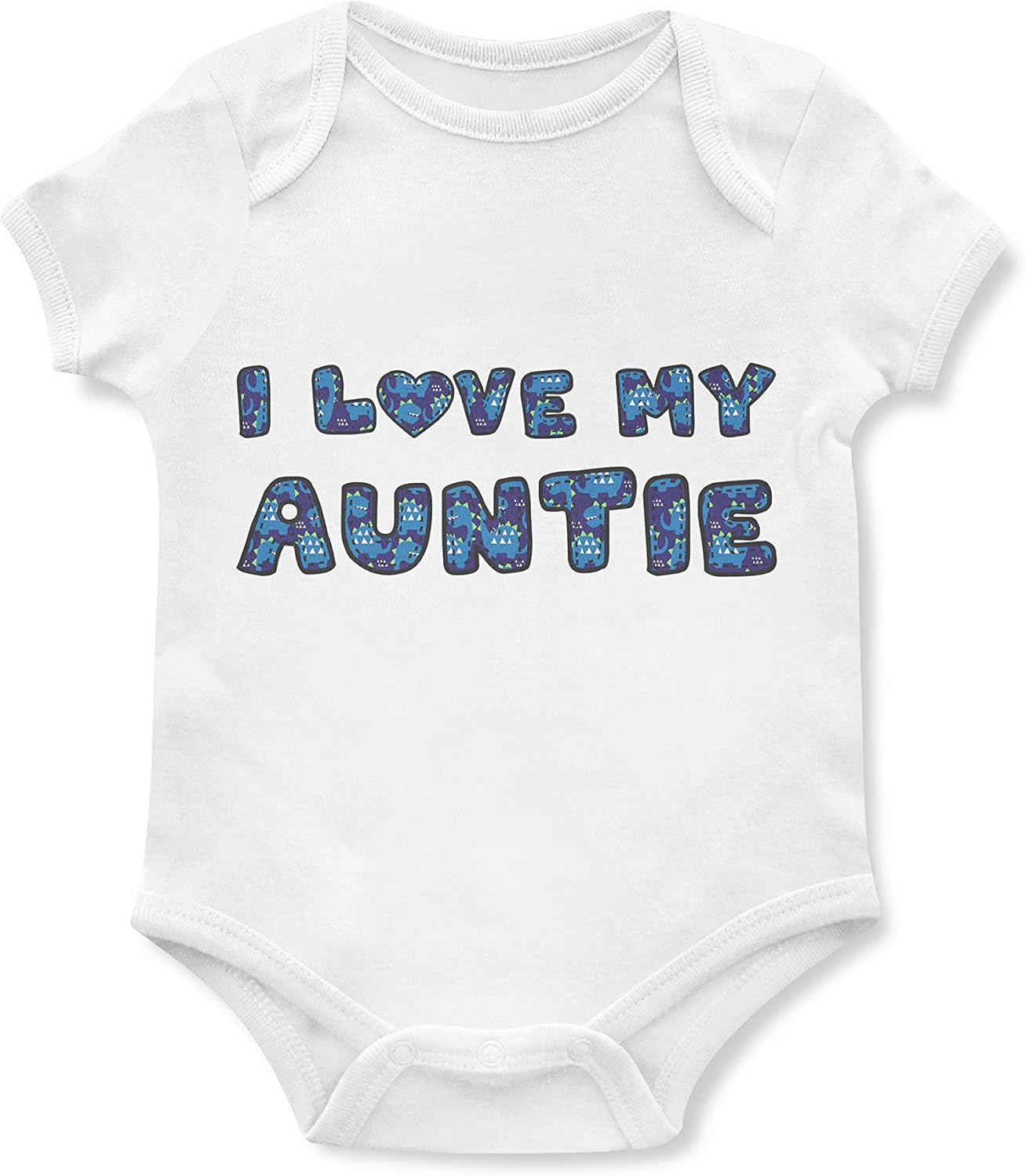 I Love My Auntie Baby Vest Grow Romper Birthday, Funny (Blue Graphic, 3