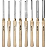 HURRICANE 8pc Wood Lathe Chisel Set Wood Turning Tools Wood Lathe Tools HSS Turning Tools for Woodworking with Wooden Box - P