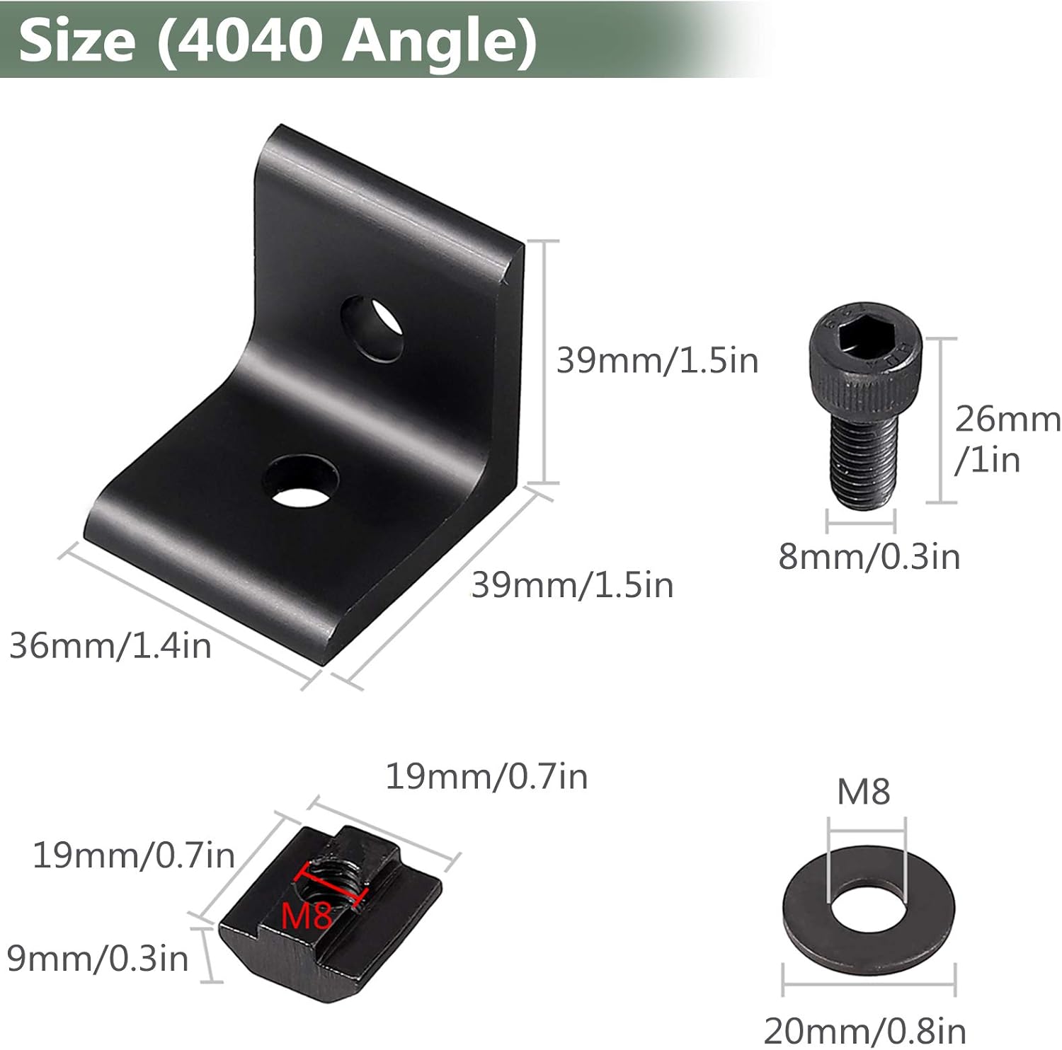 EYPINS 4040 4080 Aluminum Corner Braces Brackets Plates, 10pcs 90 Degree Right Angle Brackets for DIY Strut Profiles - Image 4