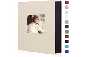 Artmag Fabric Photo Album 4x6 400 Large Capacity for Family Wedding Anniversary Linen Album Holds 400 Vertical Photos (400 Pockets, Beige)