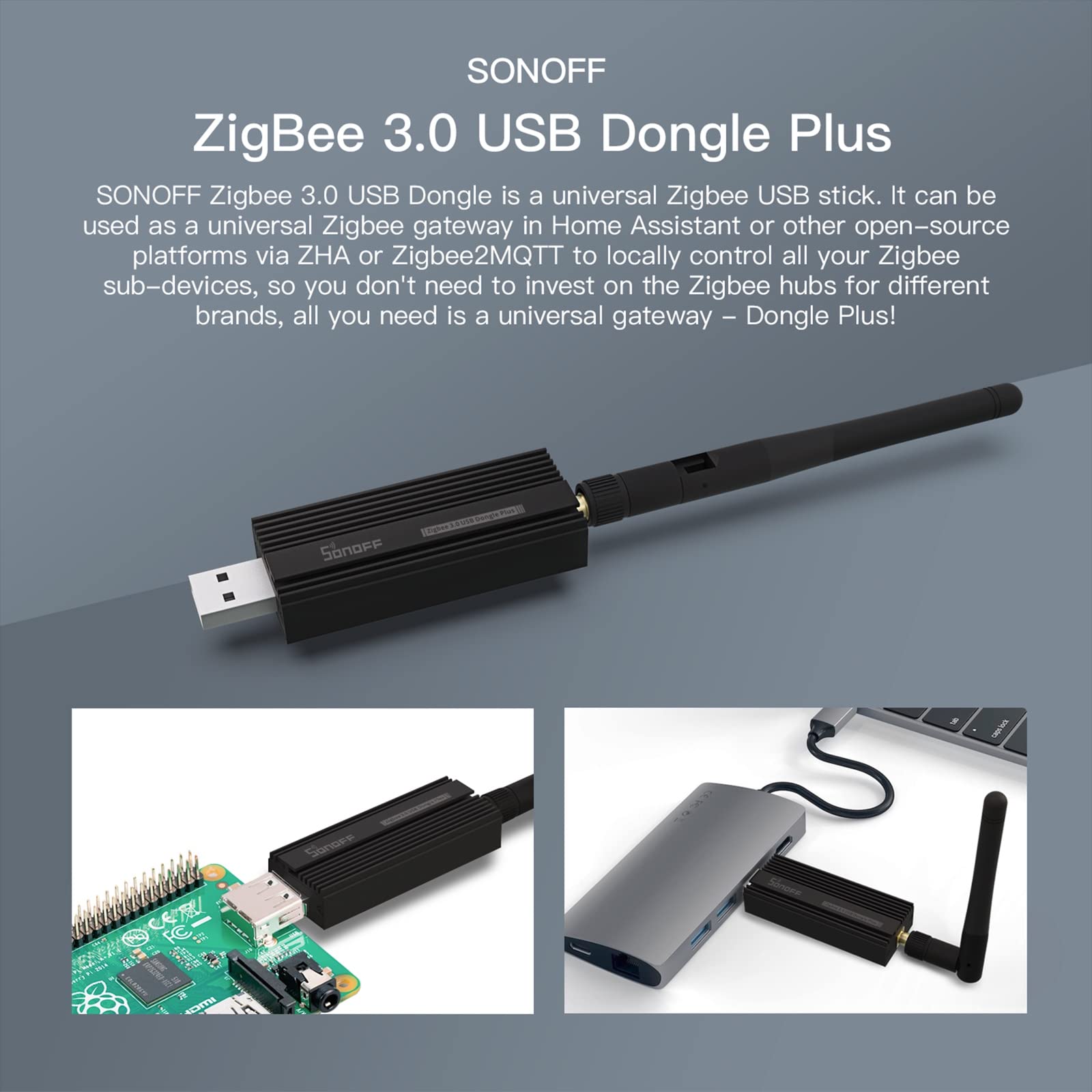 Sonoff Zigbee Usb Dongle Showing External Sma Antenna Connection