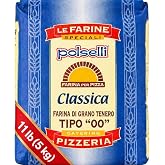 POLSELLI Classica, Type "00" Double Zero Flour Extra Fine, 11 lbs (5 kg) | Tipo "00" Wheat Flour For Neapolitan Pizza, Bread &amp; Pasta, All-Natural, Unbleached, Unbromated, No Additives, Made In Italy.