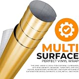vgoltd Gloss Self-Adhesive Vinyl Wrap 60 x 1000 cm Gold Furniture Sticker view 4