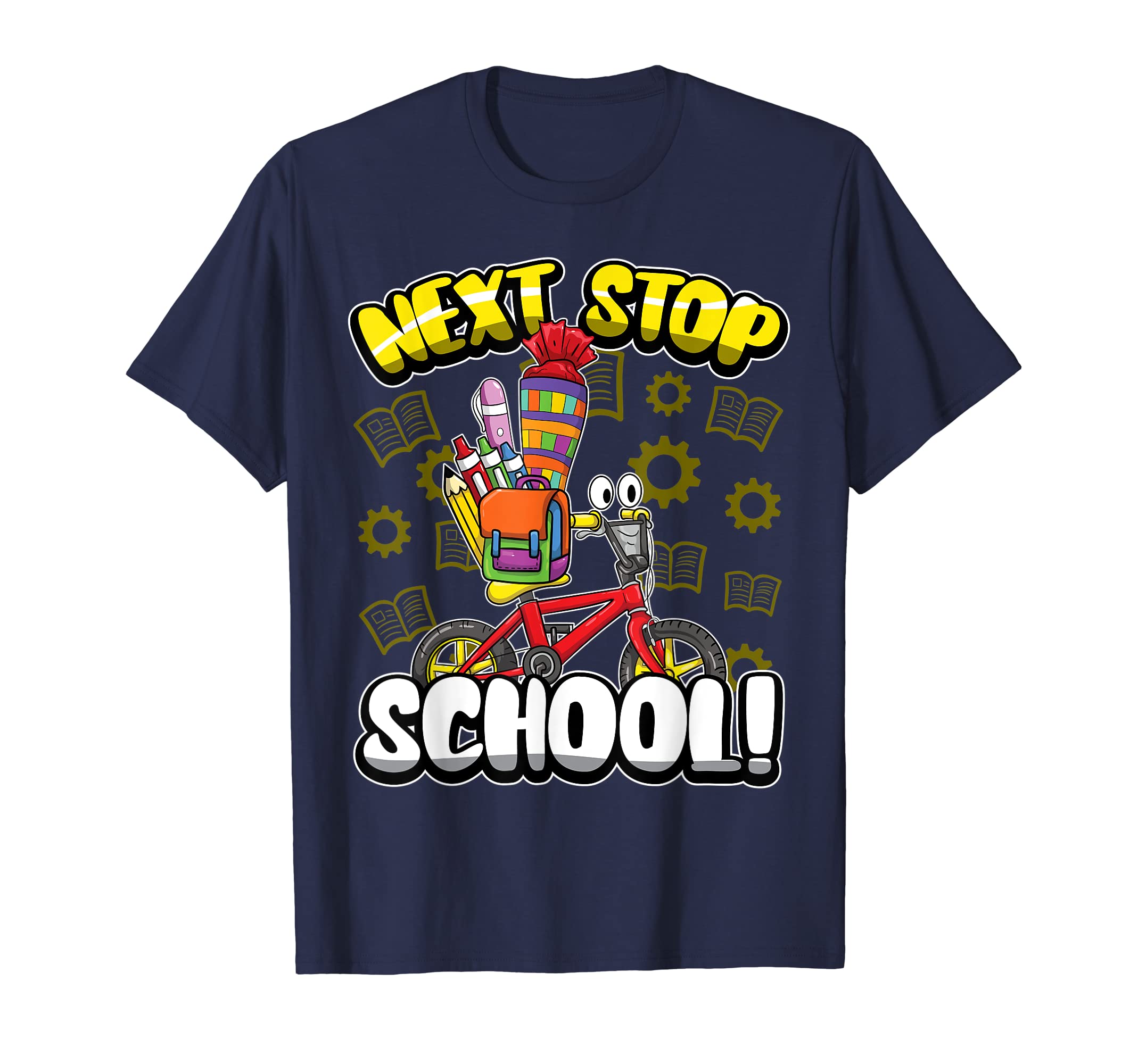 First Grade Cute Bicycle 1st Day of School Funny Quote T-Shirt