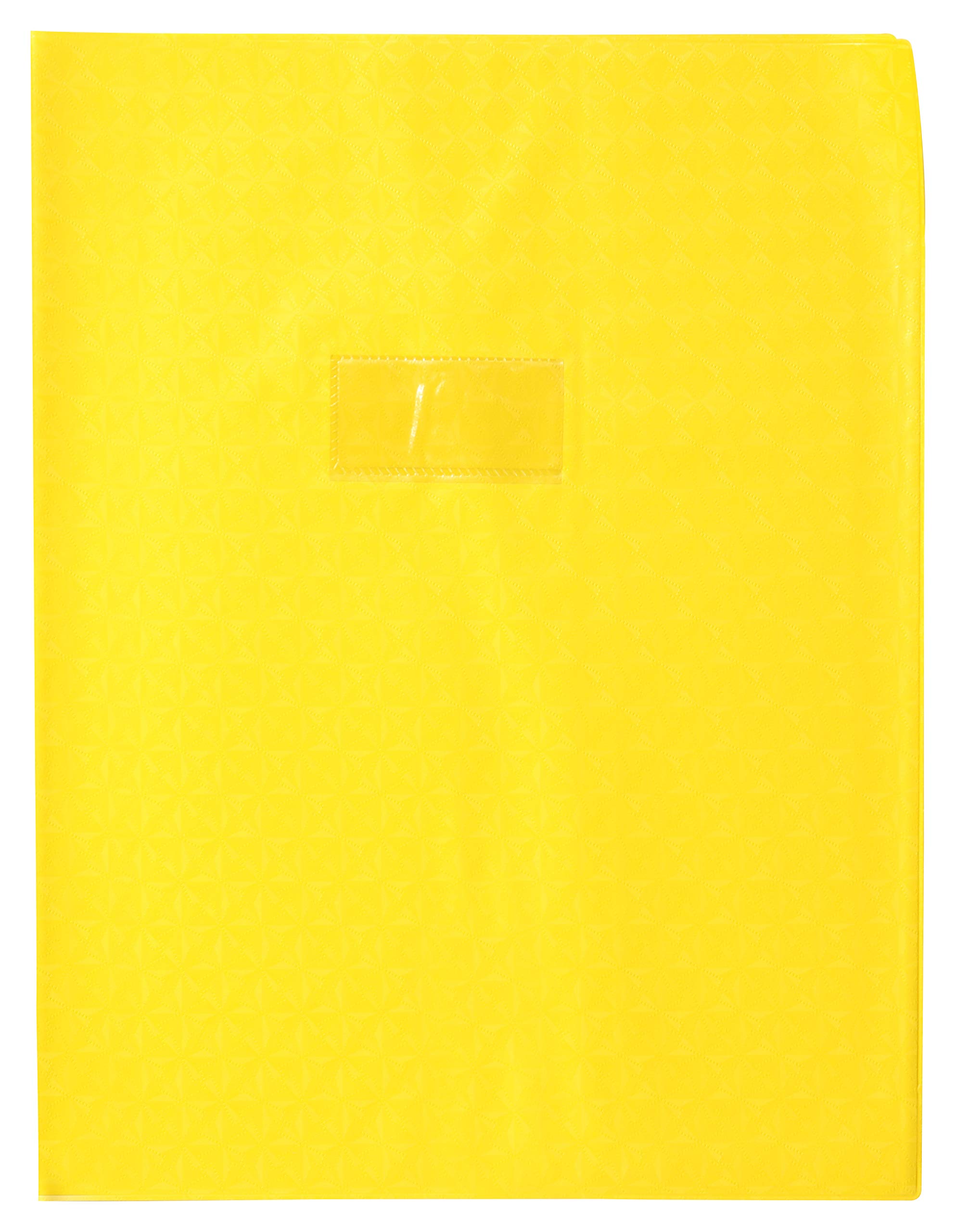 Calligrapher 72414C - A Yellow Grain Diamond Notebook Protector - Dimensions: 24x32 cm - 18/100th with Label Holder - Opaque PVC - Manufactured in France