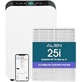 Alen 25i HEPA Air Purifier, Ultimate Filter, Covers 800 Sq Ft | For Odors, Mold, Smoke, Dust, Allergens, Viruses, Dander, Pet Fur with True HEPA filter. App to Control &amp; Data