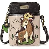 CHALA Farm Animal Collection Cell Phone Crossbody Purse-Women PU Leather/Canvas Multicolor Handbag with Adjustable Strap