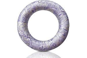 UPCEED Singing Bowl Cushion for Tibetan Singing Bowls, Handmade Silk Brocade Round Cushion Pillow for Sound Healing and Crystal Sound Bowls Accessories(Violet,6.7 Inch)