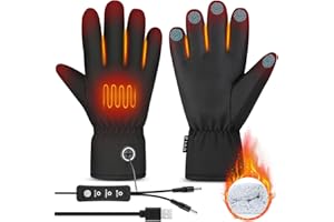 Vilante USB Heated Gloves for Men Women,Electric Heating Gloves with 3 Adjustable Temperatures Rechargeable Waterproof Windpr