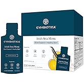 CYMBIOTIKA Irish Sea Moss Supplement, Organic Wildcrafted Sea Moss with Aloe Vera, Fulvic Minerals, Postbiotics, Gut, Immune, Skin Support, Liquid Travel Packet, 26 Servings (Single Pack)