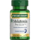Nature's Bounty Melatonin, 100% Drug Free Sleep Aid, 5mg, 90 Softgels | Dietary Supplement, Promotes Relaxation and Sleep Health
