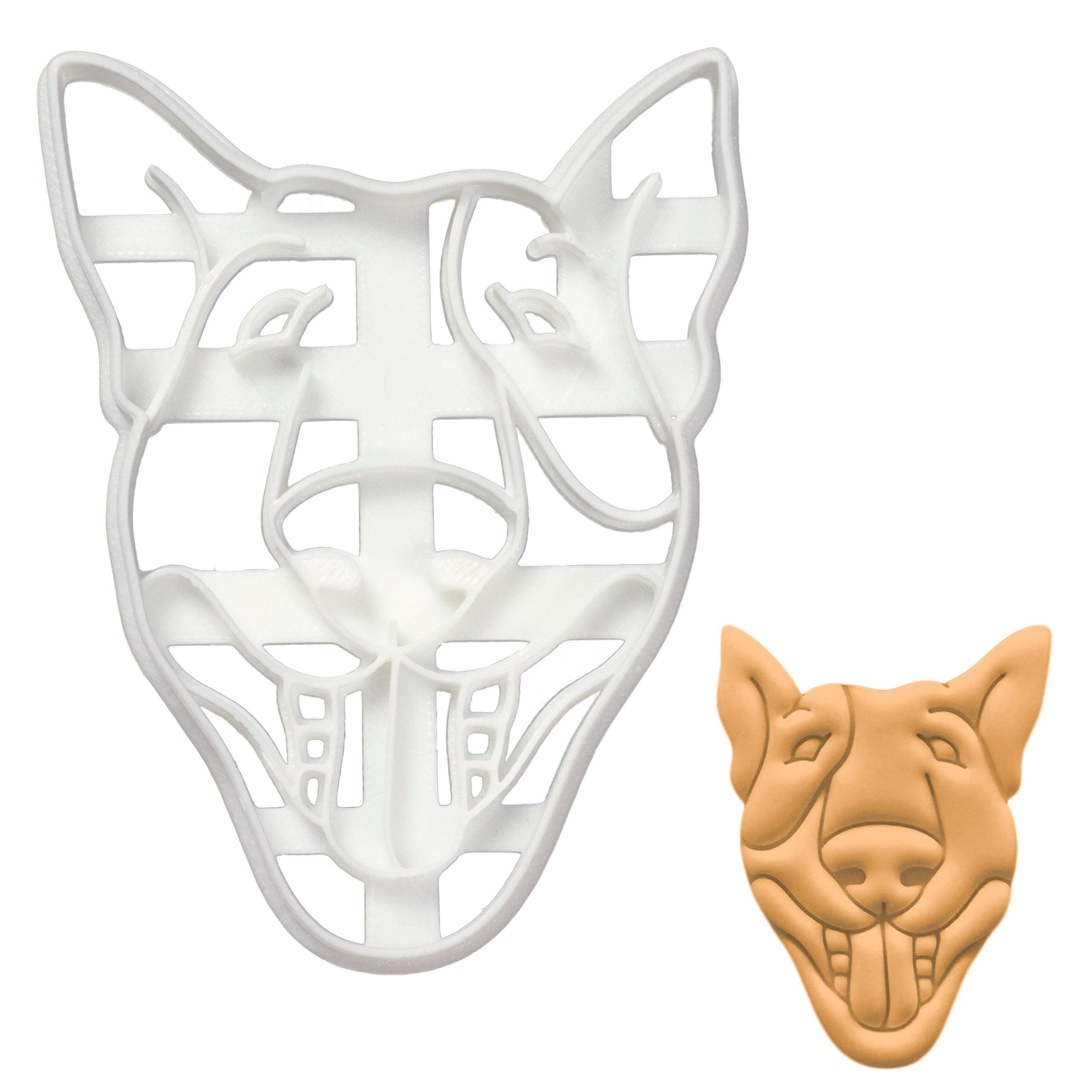 BAKERLOGY English Bull Terrier Face Cookie Cutter - Detailed Biscuit Cutter Design for Baking and Crafts, Ideal on Fondant, Dough, Clay